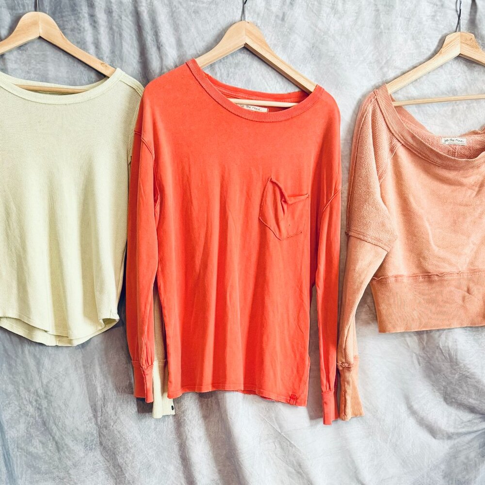 Lot of 3 Free People We The Free Oversized Casual Shirts One New with Tags